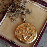 c. 1900s-1910s Locket + Long Guard Chain