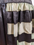 1920s Black + Green Striped Silk Dress