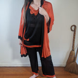 c. 1930s Rayon Pajamas | 3 pc Lounge Set