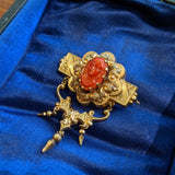 c. 1880s-1890s Celluloid Cameo Brooch
