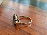 c. 1940s Bohemian Garnet Ring in Box