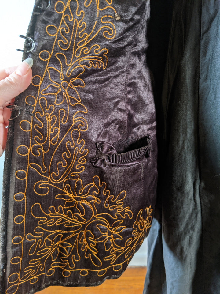 c. 1890 Silk "Seal" Plush Jacket