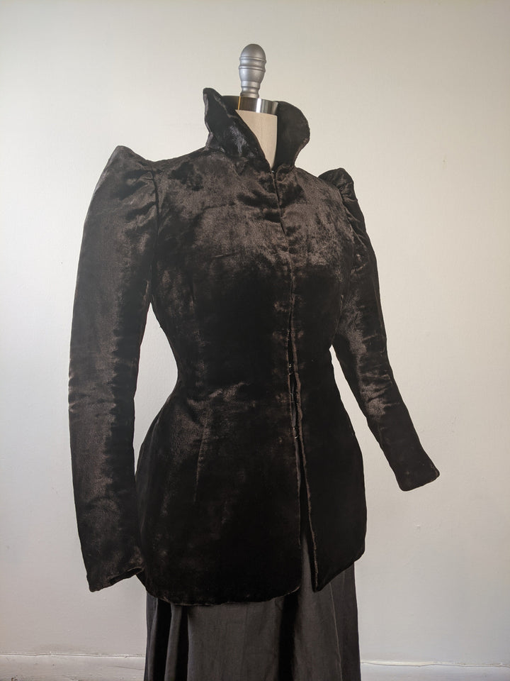 c. 1890 Silk "Seal" Plush Jacket
