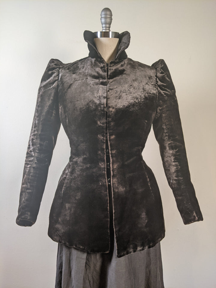 c. 1890 Silk "Seal" Plush Jacket