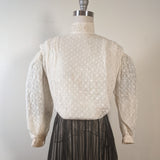 1900s Cream Lace Shirt-Waist | Crescent Moon Collar