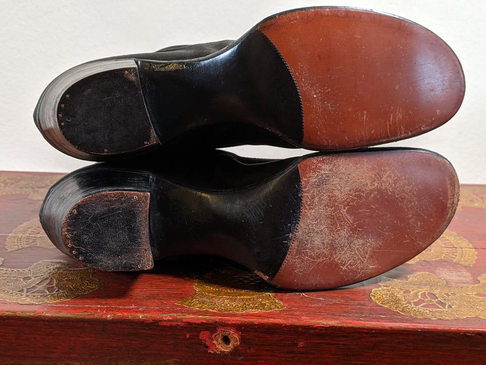 Early 1910s Side Button Silk Boots | Approx Sz 5