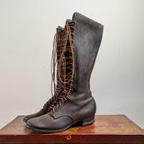 c. 1930s-1940s Tall Lace Up Logger Boots | Approx Sz 7