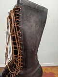 c. 1930s-1940s Tall Lace Up Logger Boots | Approx Sz 7