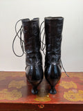 c. 1910s-1920s Black Lace Up Boots | Approx Sz 7