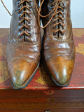 c. 1910s Brown Lace Up Boots | Approx Sz 7