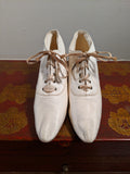 c. 1890s White Kid Leather Shoes | Approx Sz 4-5