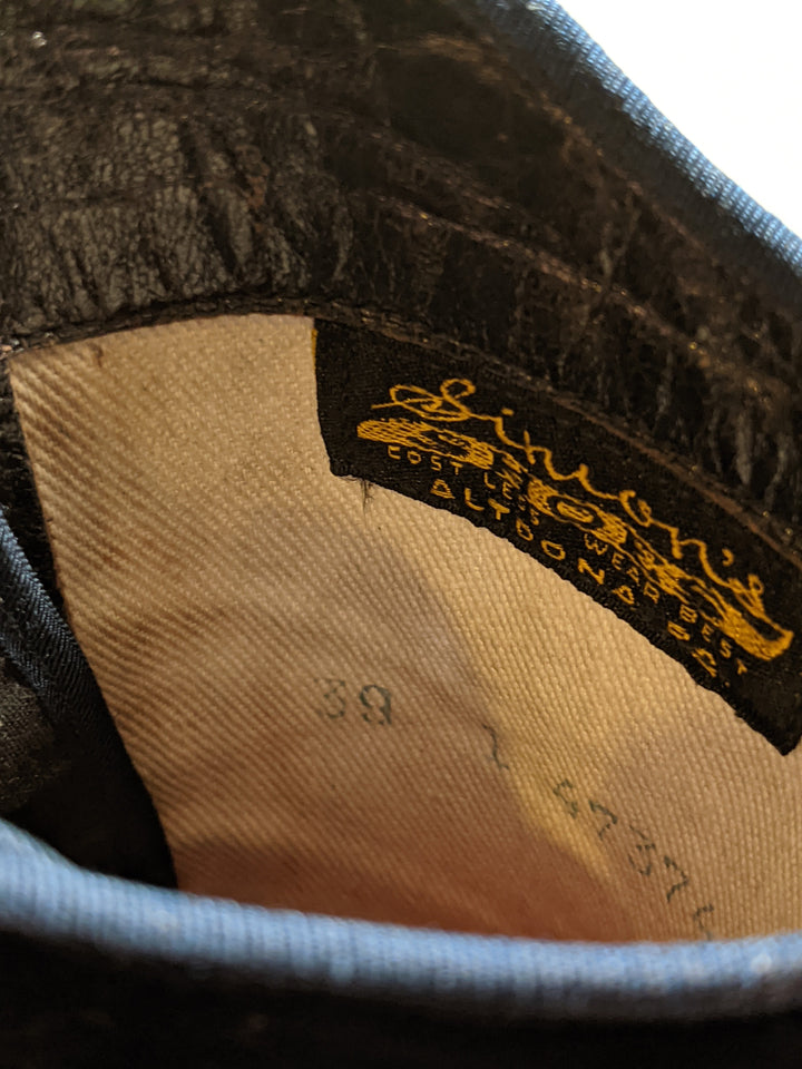 1910s-1920s Blue Velveteen Boots | Approx Sz 7.5-8