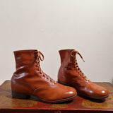 c. 1930s Brown Boots | Approx Sz 4-5