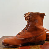 c. 1930s Brown Boots | Approx Sz 4-5