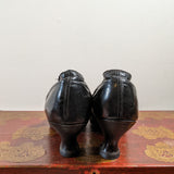 c. 1910s-1920s Black Leather Pumps | Approx Sz 8