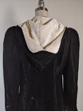 c. 1930s-1940s Hooded Velvet Cloak