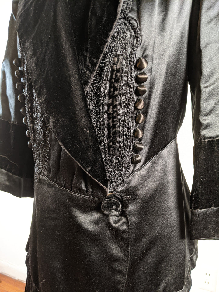 c. 1910s Black Silk Suit | Jacket + Skirt