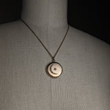 c. 1910s Moon + Star Locket and Rolo Chain