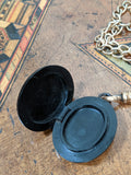 c. 1860s-80s Whitby Jet Locket on Chain