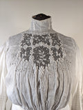 1900s White Embroidered Shirt-Waist