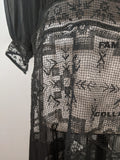 1920s Sheer Black Chiffon + Lace Dress