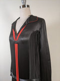 1920s Black + Orange Silk Dress