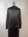 1920s Black + Orange Silk Dress