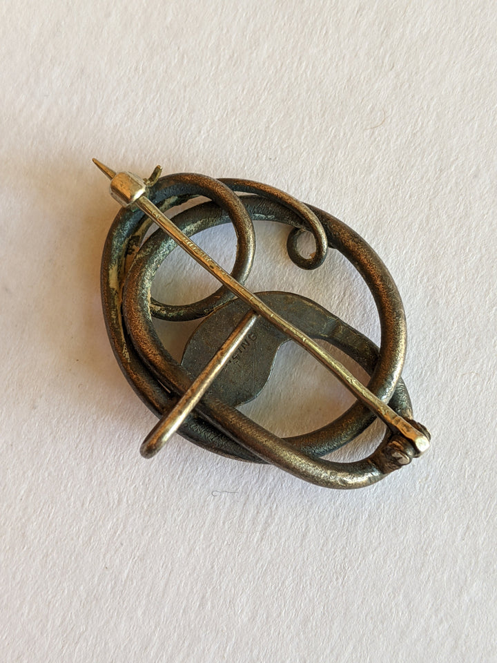 1910s-1920s Sterling Silver Snake Brooch