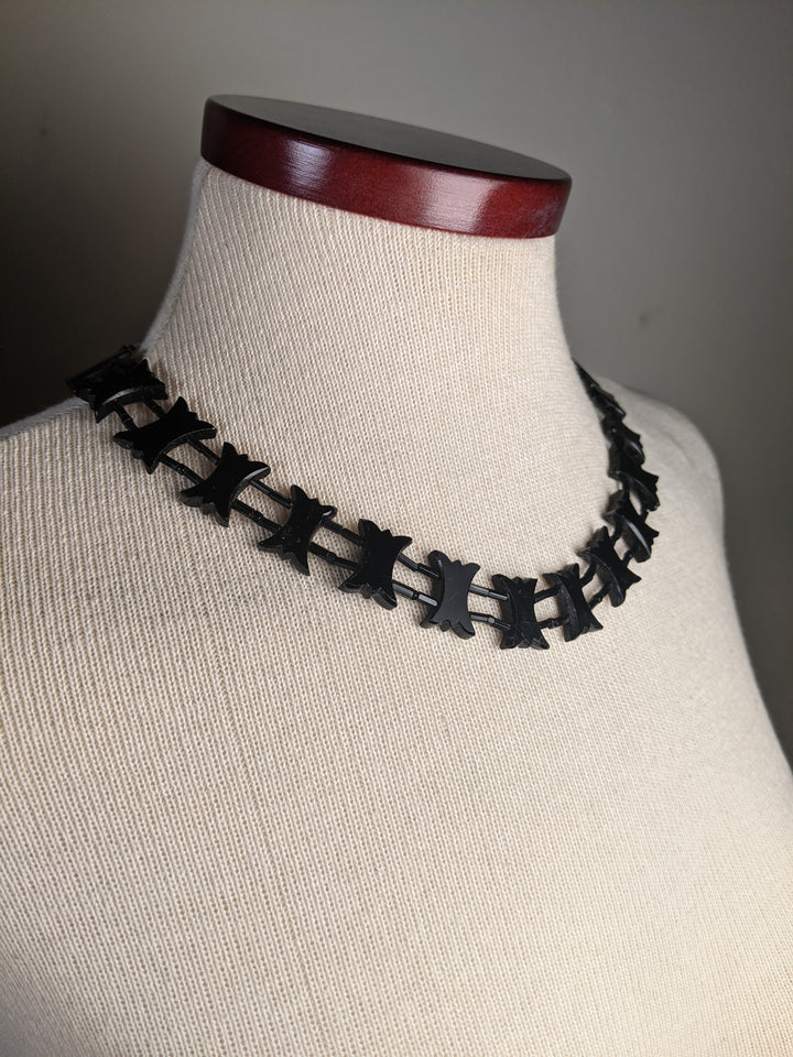 1900s-1910s French Jet Collar Necklace