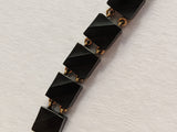 19th c. 14k Gold Carved Onyx Link Bracelet