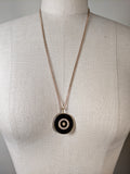19th c. 14k Gold Onyx Star Pendant + Chain
