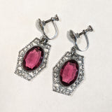 Art Deco Rhodium Plated Earrings