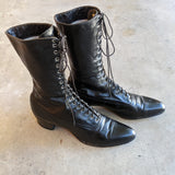 1910s-1920s Black Lace Up Boots | Sz 8