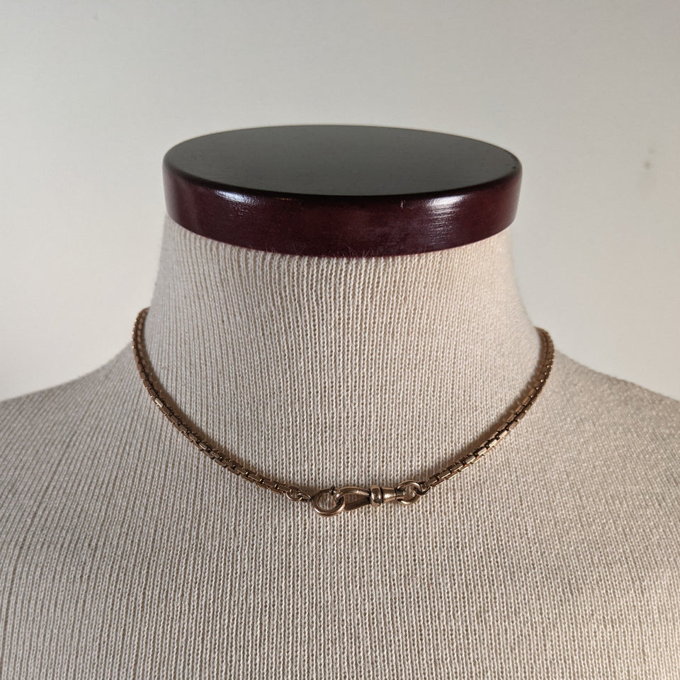 Late 19th c. Gold Filled Square Link Watch Chain