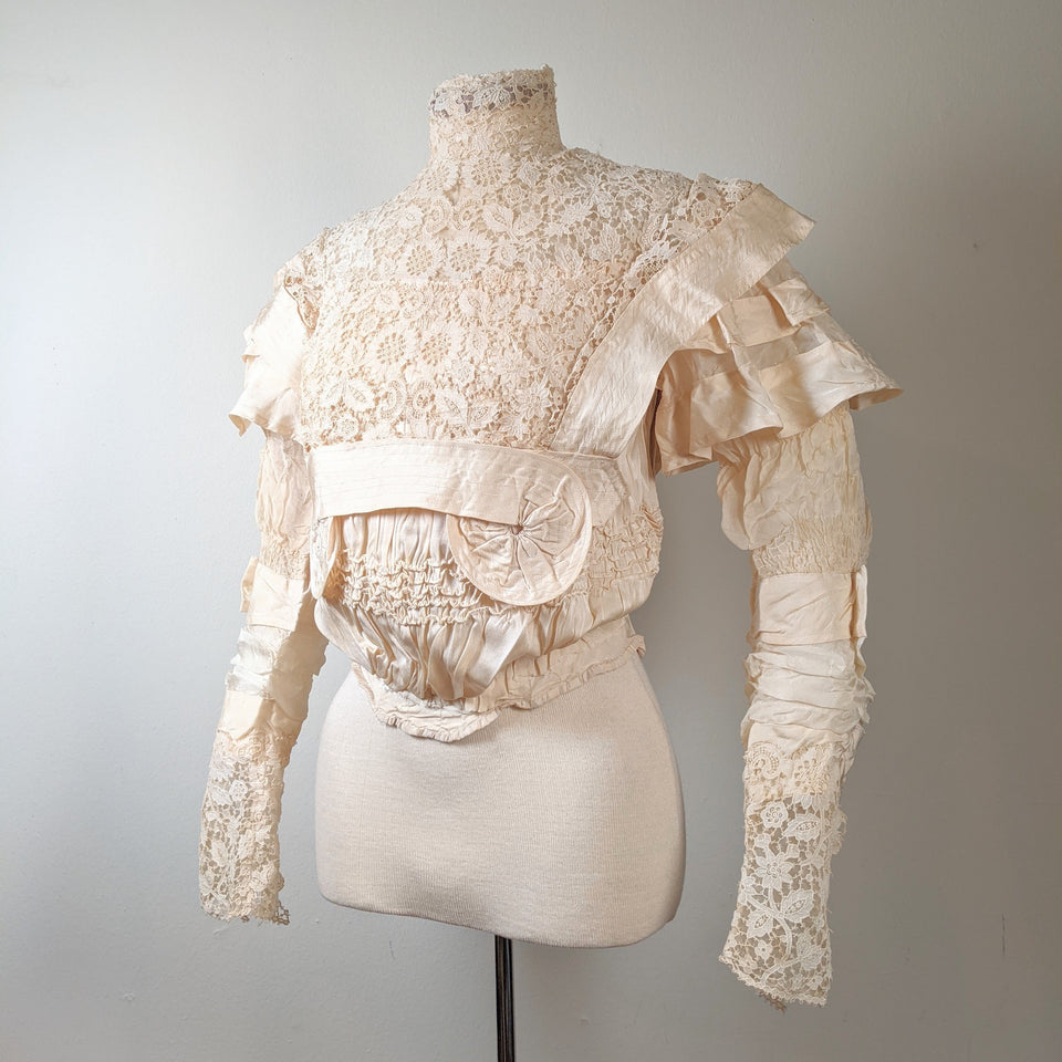 c. 1900 Silk Lace Bodice