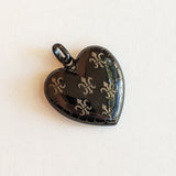 19th c. Black Enamel Heart Locket