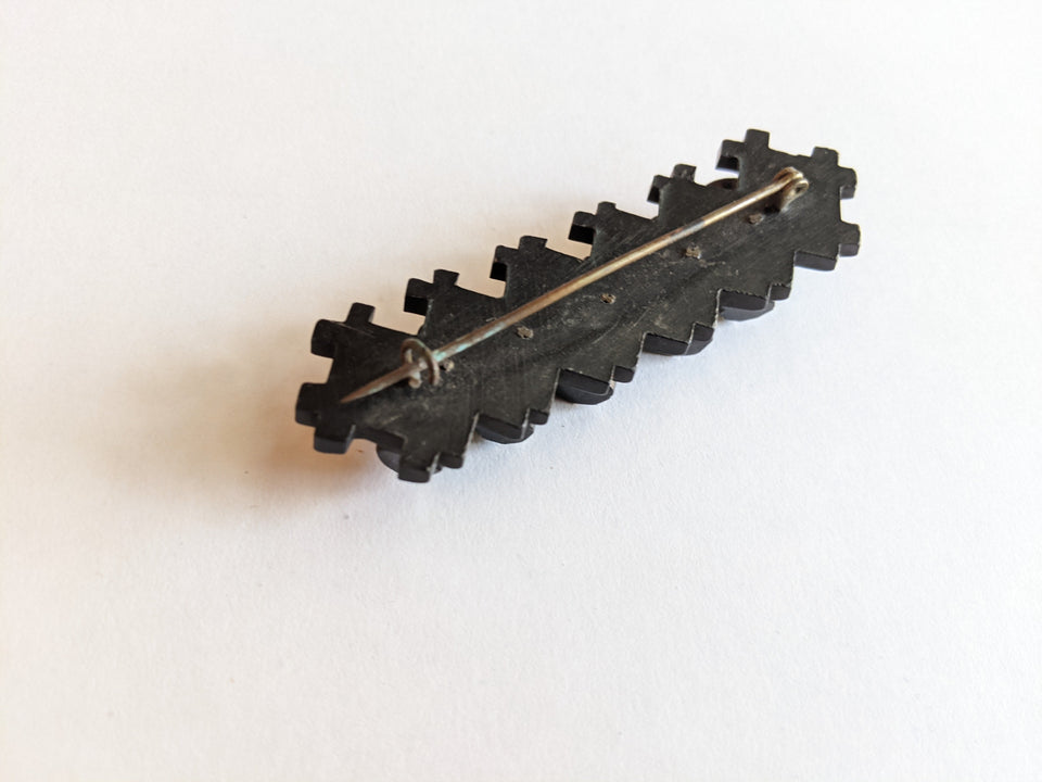 1910s-1920s Thermoplastic + French Jet Brooch