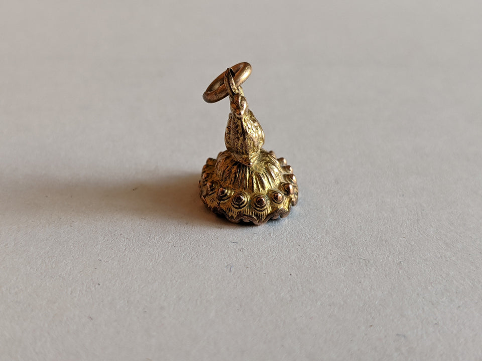 19th c. Chicken Fob w/ Seal Engraved "I Hope I Don't Intrude"
