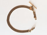 19th c. Short T-Bar Watch Chain w/ Slide | 10.25"