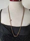 19th c. Gold Filled Long Guard Chain w/ Moon Slide