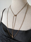 19th c. Gold Filled Long Guard Chain w/ Moon Slide