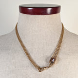 19th c. Gold Filled Rolo Chain w/ Cameo Slide