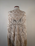c. 1920s Cream Ribbon Shawl