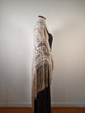 c. 1920s Cream Ribbon Shawl