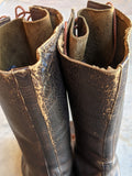 c. 1940s Tall Brown Leather Boots | Approx 7.5-8