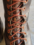 c. 1940s Tall Brown Leather Boots | Approx 7.5-8