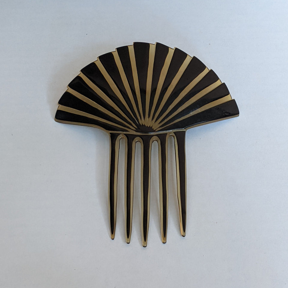 Art Deco Celluloid Hair Comb | 5" Fan