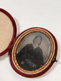 19th c. Tintype Photo in Velvet Case