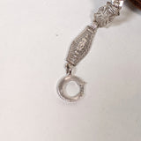 Art Deco White Gold Rock Crystal + Diamond Bracelet