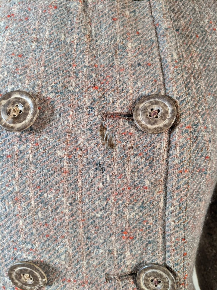 c. 1890s Tweed Coat w/ Capelet